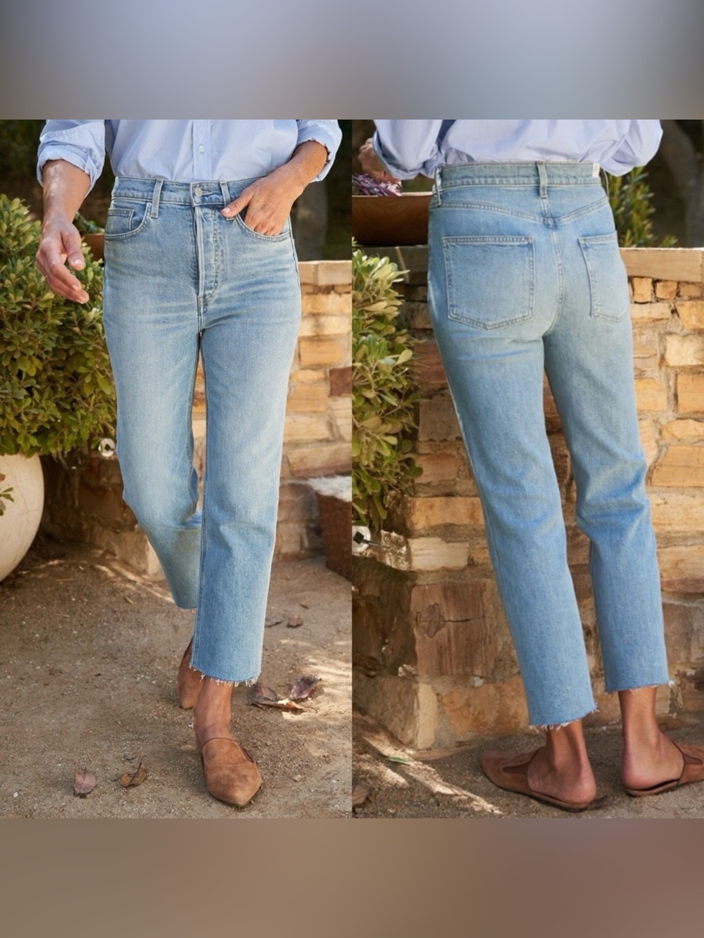 Frank & Eileen Light Blue Monaghan Cropped Straight Jeans